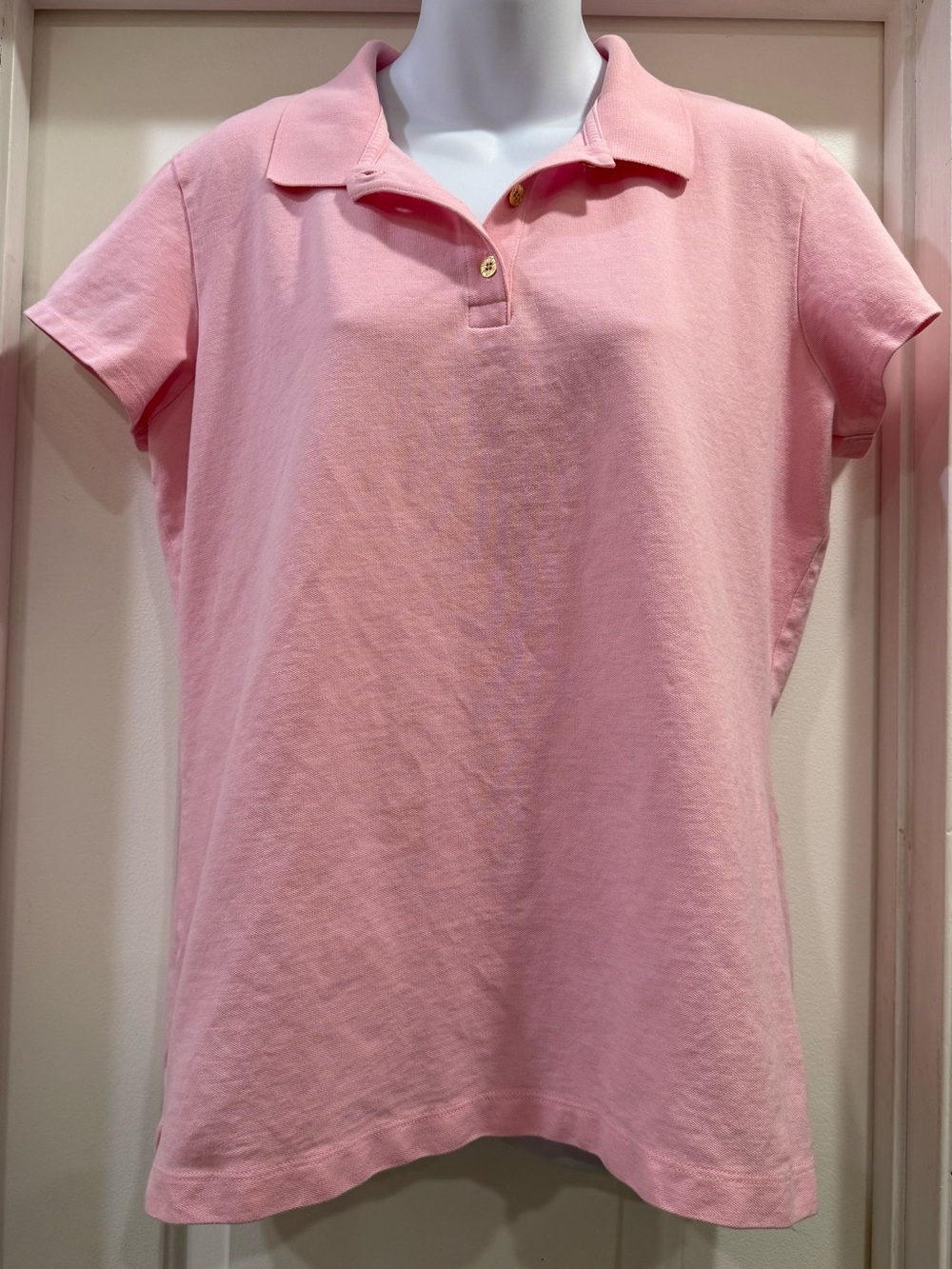 Lilly Pulitzer LUXLETIC Pink Polo Top Blouse Size XL
